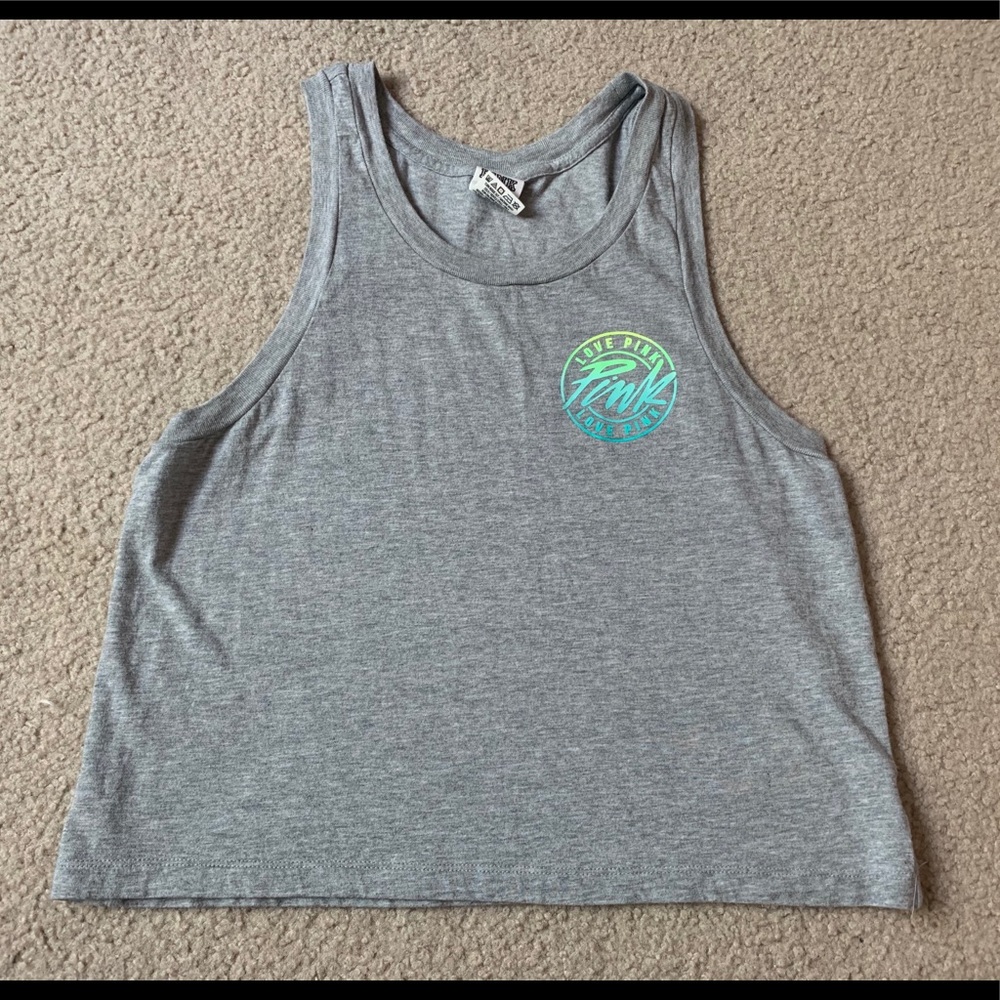 Victoria’s Secret PINK Grey Cropped Tank Top